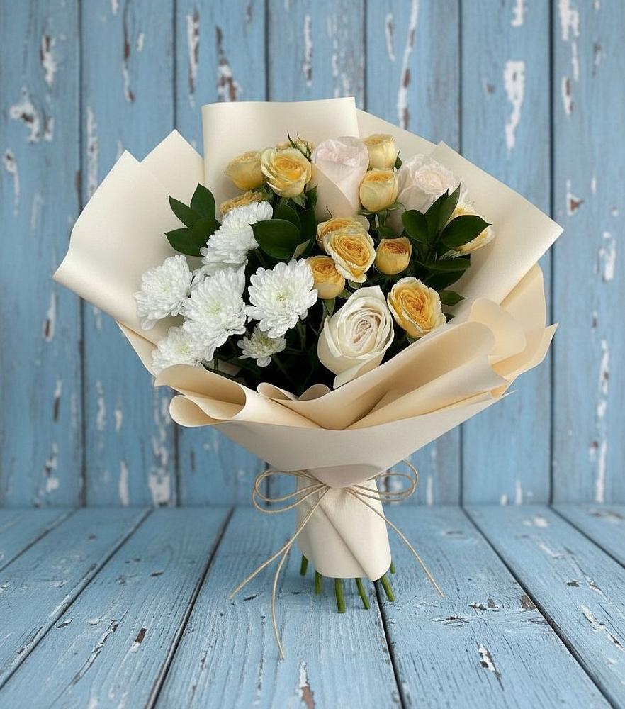 Букет цветов из: Розы и Хризантемы в Полтавском