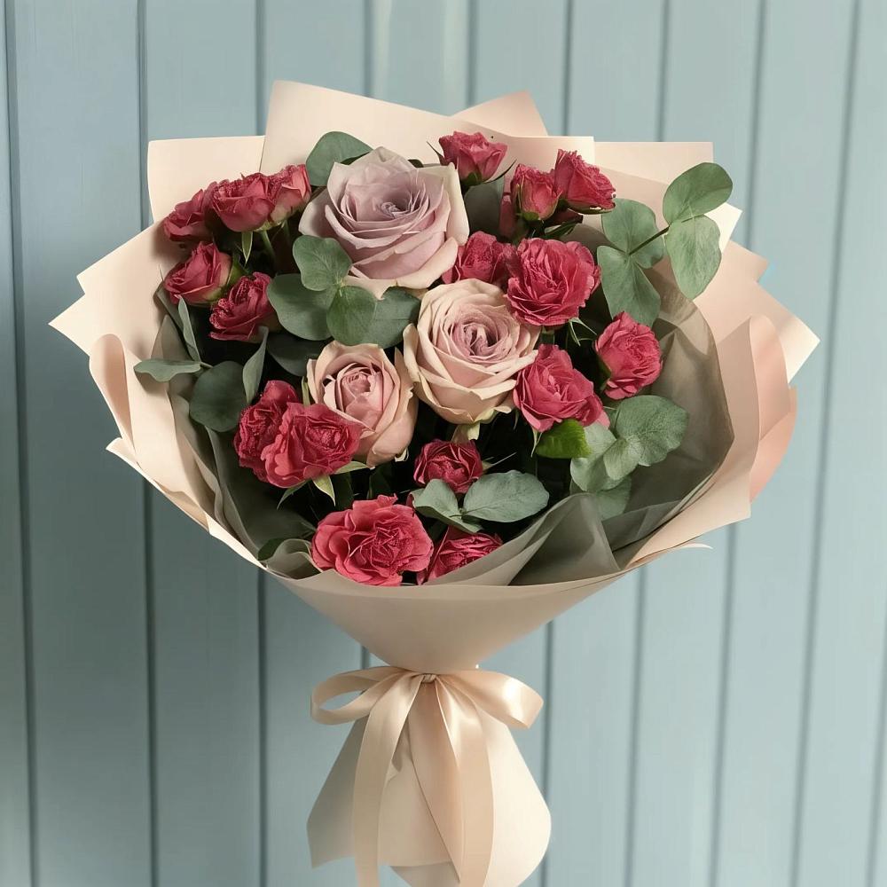 Букет цветов из: Гвоздики и Розы в Полтавском