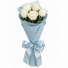 Букет 5 Белых роз Проуд в Полтавском