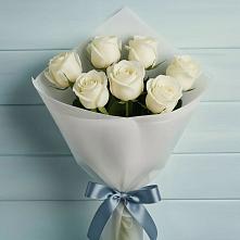 Букет 7 Белых роз Эдлесс Лав в Полтавском