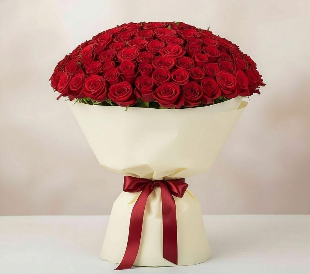 Букет 101 Красная роза Милано в Полтавском
