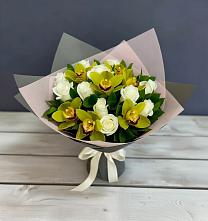 Букет цветов из:  Орхидеи и Розы в Полтавском