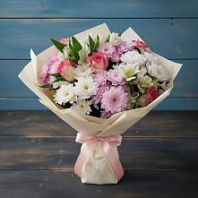 Букет цветов из:  Хризантемы, Альстромерии и Розы в Полтавском