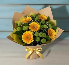 Букет цветов из:  Герберы и Хризантемы в Полтавском