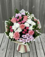 Букет цветов из:  Альстромерии, Гвоздики, Розы и Хризантемы #REPLACE_PRED# Полтавском