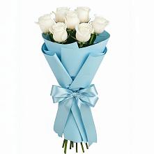 Букет 7 белых роз Проуд в Полтавском