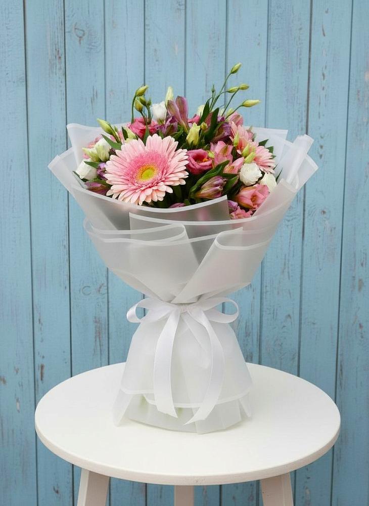 Букет цветов из: Герберы, Альстромерии и Лизиантусы в Полтавском