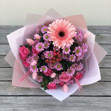 Букет цветов из:  Розы, Герберы и Хризантемы #REPLACE_PRED# Полтавском