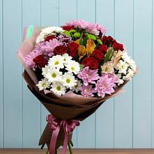 Букет цветов из:  Розы, Хризантемы и Альстромерии в Полтавском