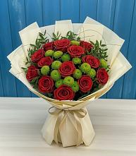 Букет цветов из:  Розы и Хризантемы в Полтавском