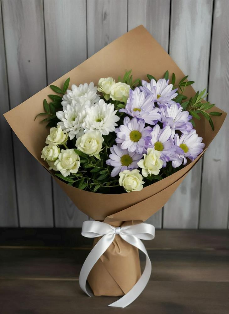Букет цветов из: Хризантемы и Розы в Полтавском